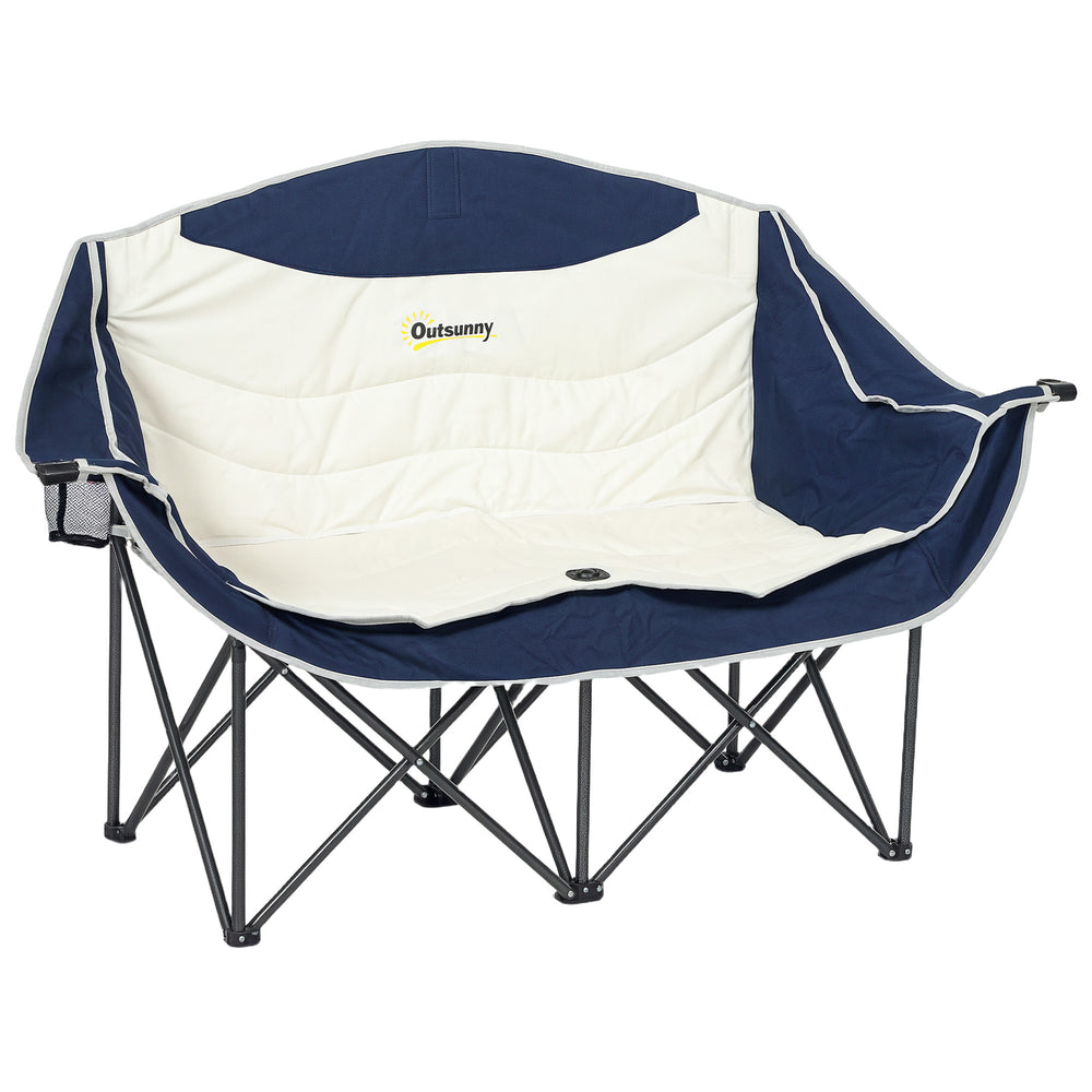 Campingstuhl 2 Sitzer klappbar mit Getränkehalter und Tragetasche
