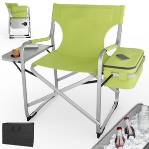 Campingstuhl Deluxe mit Kühltasche und Tisch Grün