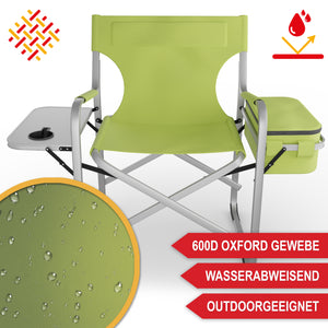 Campingstuhl Deluxe mit Kühltasche und Tisch Grün