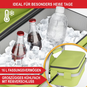 Campingstuhl Deluxe mit Kühltasche und Tisch Grün
