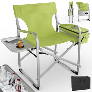 Campingstuhl Deluxe mit Kühltasche und Tisch Grün