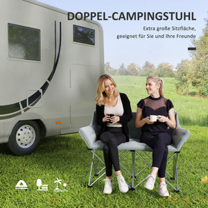 Campingstuhl Doppelsitz faltbar mit Armlehnen bis 240kg