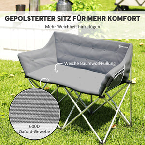 Campingstuhl Doppelsitz faltbar mit Armlehnen bis 240kg