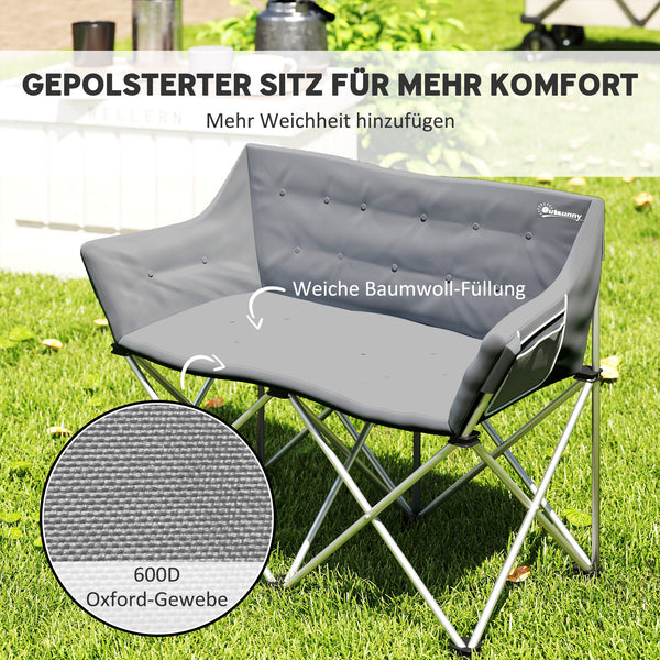 Campingstuhl Doppelsitz faltbar mit Armlehnen bis 240kg