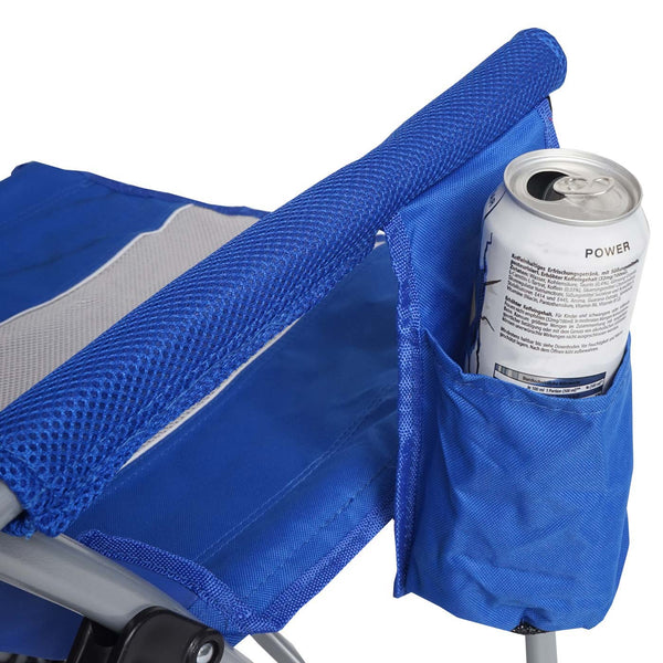 Klappbarer Campingstuhl aus Stahl & Textil, blau, waschbar