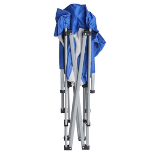 Klappbarer Campingstuhl aus Stahl & Textil, blau, waschbar