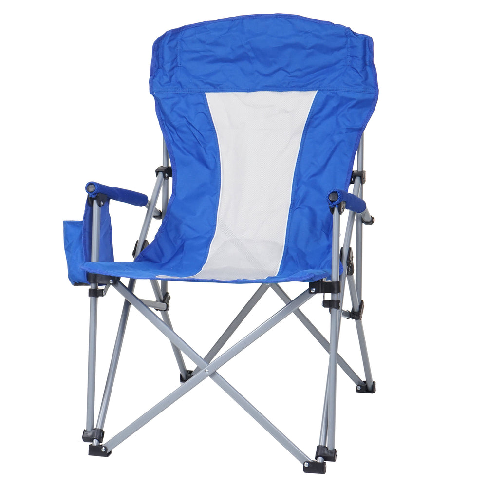 Klappbarer Campingstuhl aus Stahl & Textil, blau, waschbar