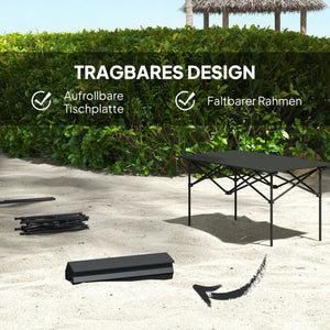 Campingtisch klappbar für 2 Personen Aluminium schwarz