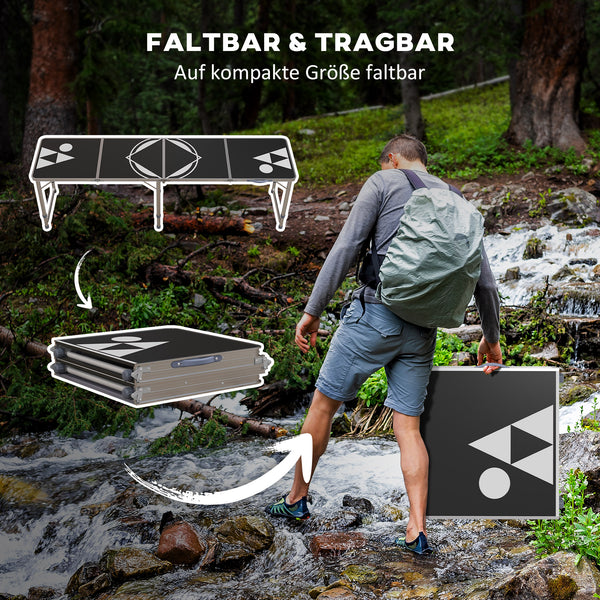Campingtisch klappbar höhenverstellbar 240cm Aluminium schwarz