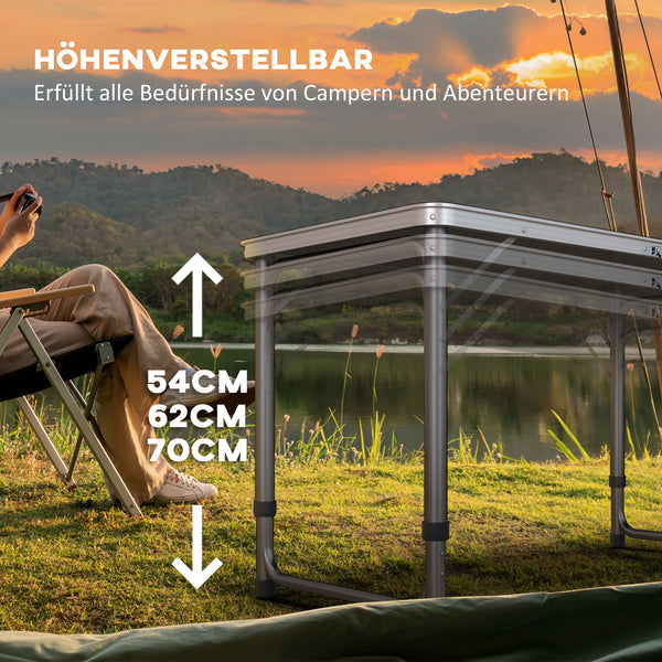 Campingtisch klappbar höhenverstellbar 240cm Aluminium schwarz