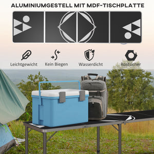 Campingtisch klappbar höhenverstellbar 240cm Aluminium schwarz