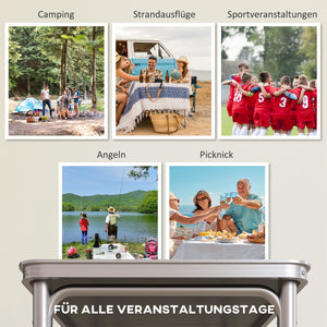 Campingtisch klappbar höhenverstellbar 240cm Aluminium schwarz