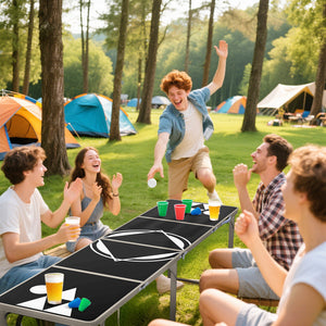 Campingtisch klappbar höhenverstellbar 240cm Aluminium schwarz
