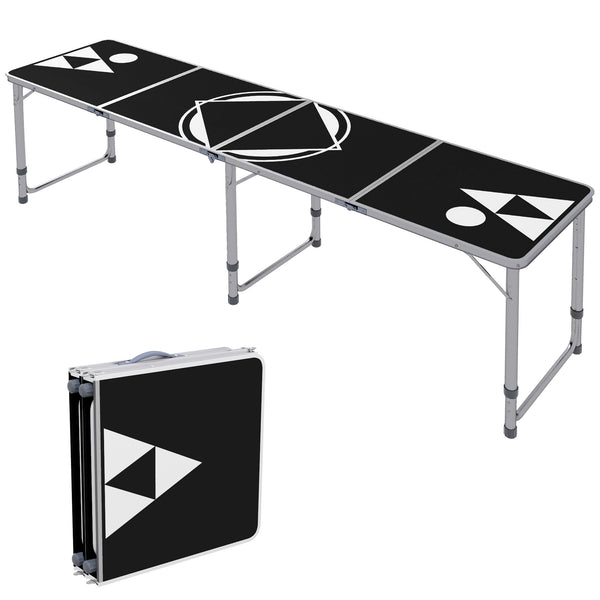 Campingtisch klappbar höhenverstellbar 240cm Aluminium schwarz