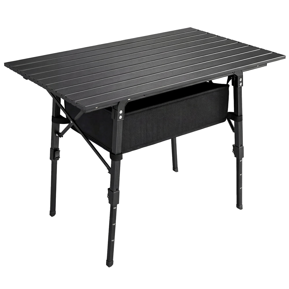 Campingtisch faltbar höhenverstellbar mit Aufbewahrung Aluminium