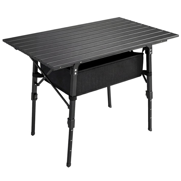 Campingtisch faltbar höhenverstellbar mit Aufbewahrung Aluminium