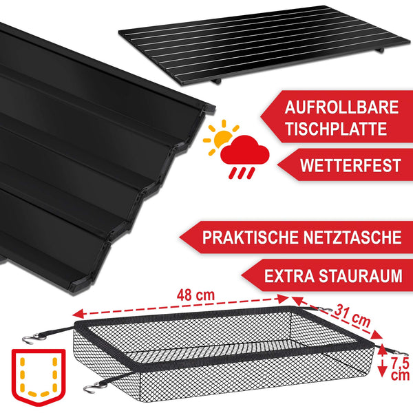 Campingtisch Klapptisch Benjamin 100x70cm Schwarz