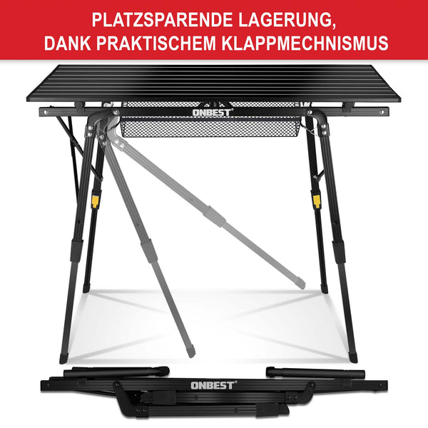 Campingtisch Klapptisch Benjamin 100x70cm Schwarz