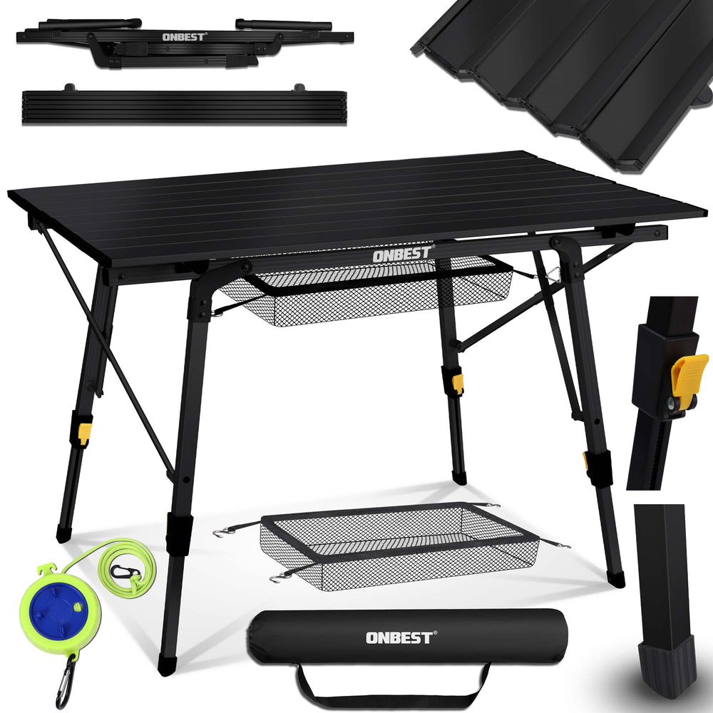 Campingtisch Klapptisch Benjamin 100x70cm Schwarz