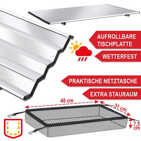 Campingtisch Klapptisch Benjamin 100x70cm Silber