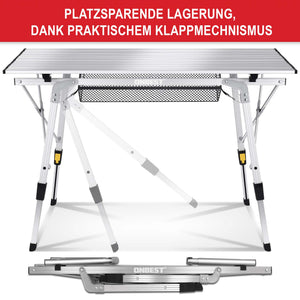 Campingtisch Klapptisch Benjamin 100x70cm Silber