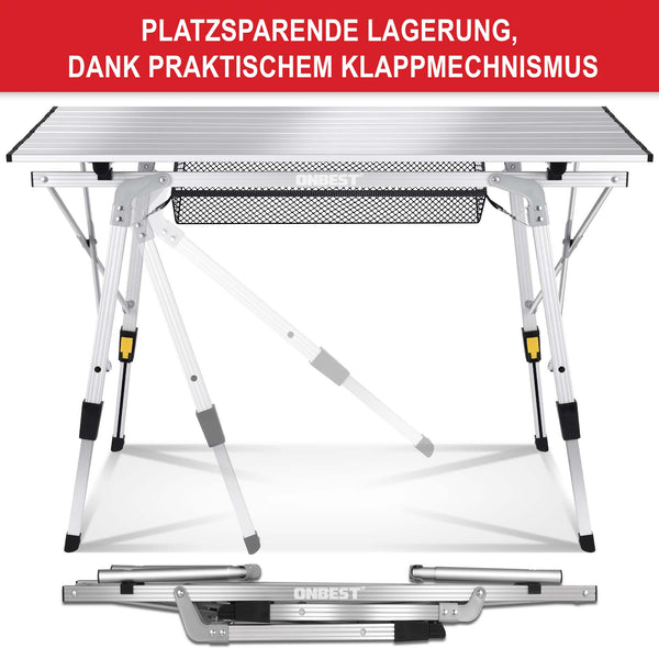 Campingtisch Klapptisch Benjamin 100x70cm Silber
