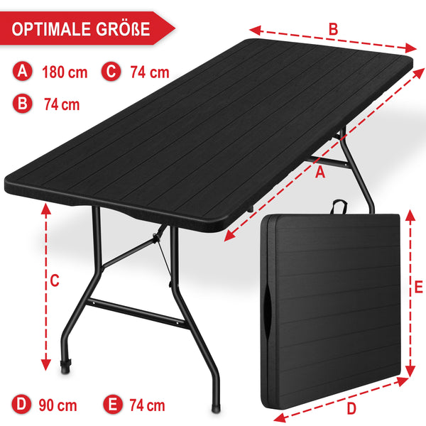 Campingtisch Buffettisch klappbar und tragbar 180x74x74cm