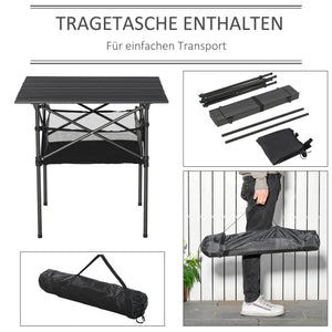 Campingtisch faltbar tragbar für Camping und Garten Aluminium