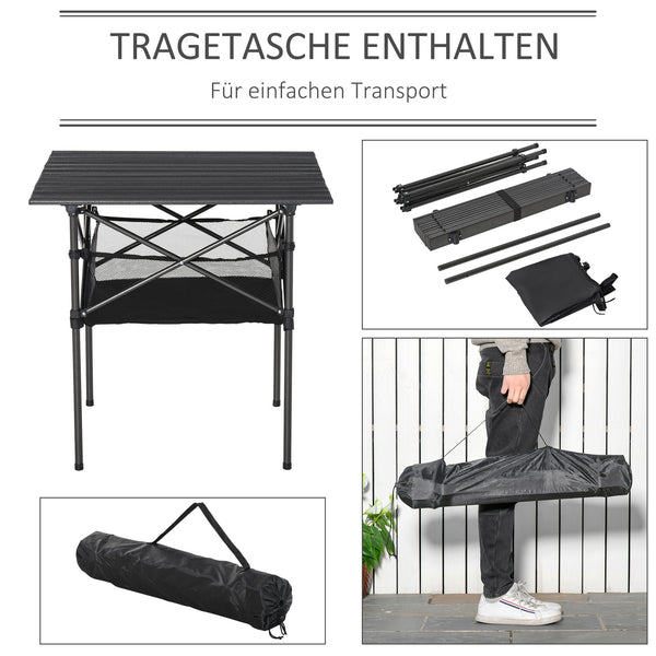 Campingtisch faltbar tragbar für Camping und Garten Aluminium