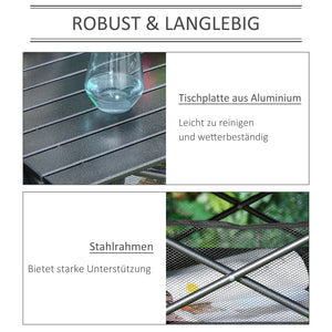 Campingtisch faltbar tragbar für Camping und Garten Aluminium