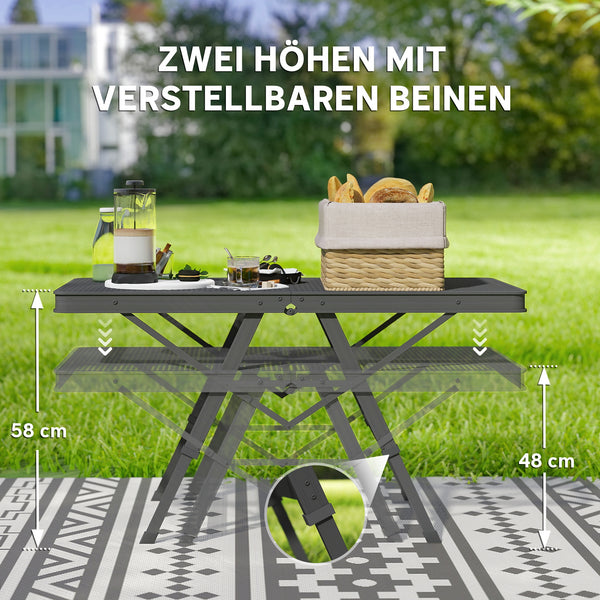 Campingtisch höhenverstellbar klappbar Aluminium