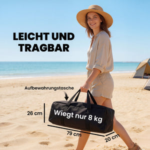 Campingtisch klappbar wasserdicht mit Tasche Aluminium Holzoptik