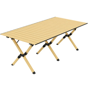 Campingtisch klappbar wasserdicht mit Tasche Aluminium Holzoptik