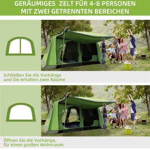 Campingzelt mit 2 Schlafkabinen für 4 bis 8 Personen