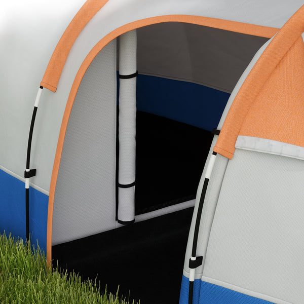 Campingzelt wasserdicht mit 3 Eingängen für 3 Personen orange