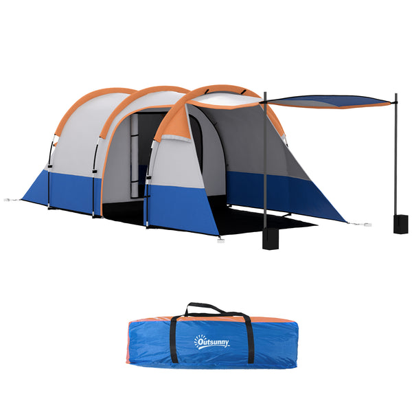 Campingzelt wasserdicht mit 3 Eingängen für 3 Personen orange
