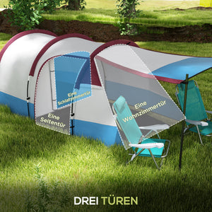 Campingzelt wasserdicht für 3 Personen mit drei Eingängen