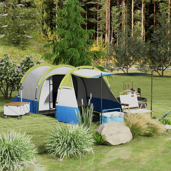 Campingzelt wasserdicht für 3 Personen mit 3 Eingängen grün