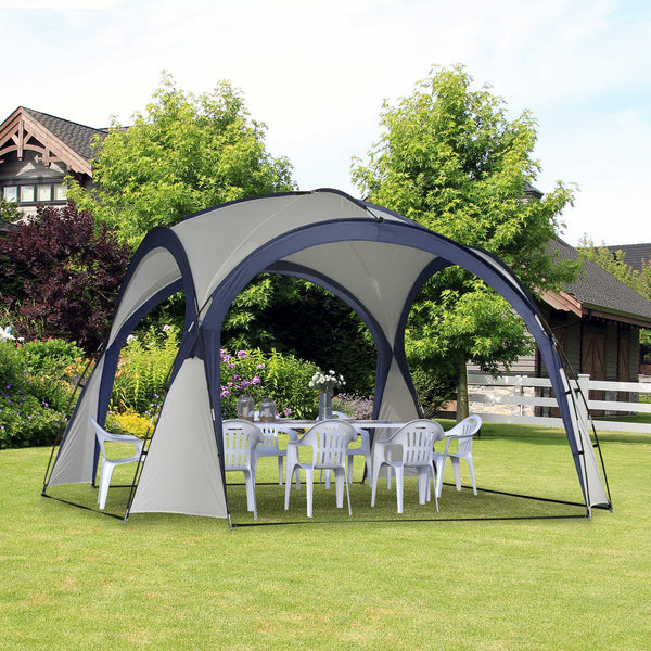 Tenda da campeggio 35x35m resistente alle intemperie crema bianco blu