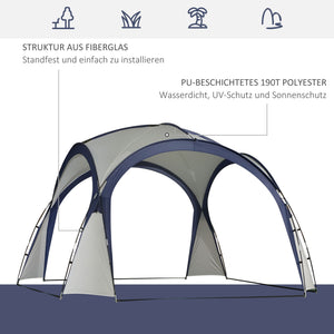 Tenda da campeggio 35x35m resistente alle intemperie crema bianco blu