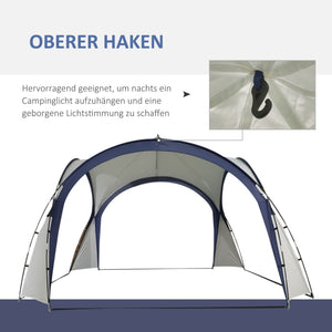 Tenda da campeggio 35x35m resistente alle intemperie crema bianco blu