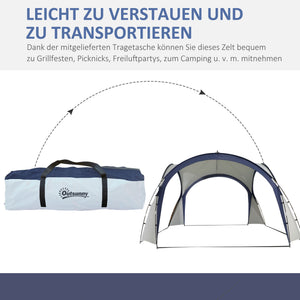 Tenda da campeggio 35x35m resistente alle intemperie crema bianco blu
