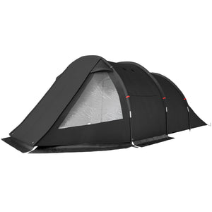 Campingzelt wetterfest mit 2 Räumen für 4 Personen Outdoor schwarz