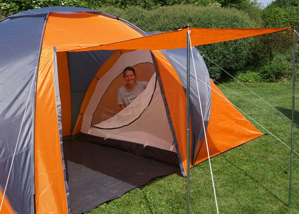 4-Personen Campingzelt Kuppelzelt Igluzelt in Orange Outdoor