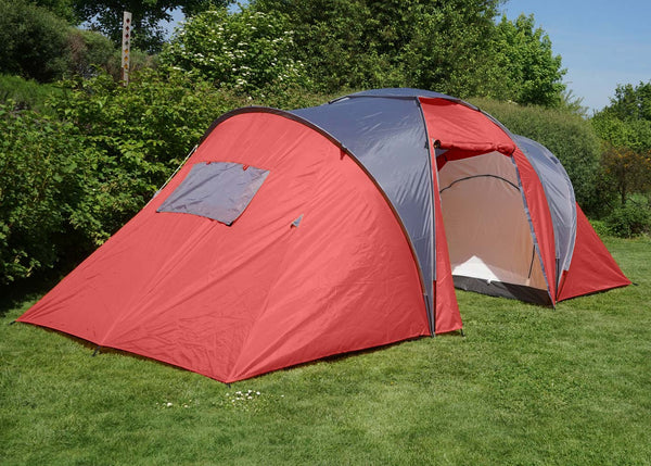 Campingzelt für 4 Personen, wasserdichtes Kuppelzelt rot