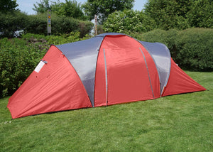 Campingzelt für 4 Personen, wasserdichtes Kuppelzelt rot