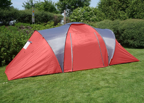 Campingzelt für 4 Personen, wasserdichtes Kuppelzelt rot