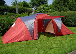 Campingzelt für 4 Personen, wasserdichtes Kuppelzelt rot