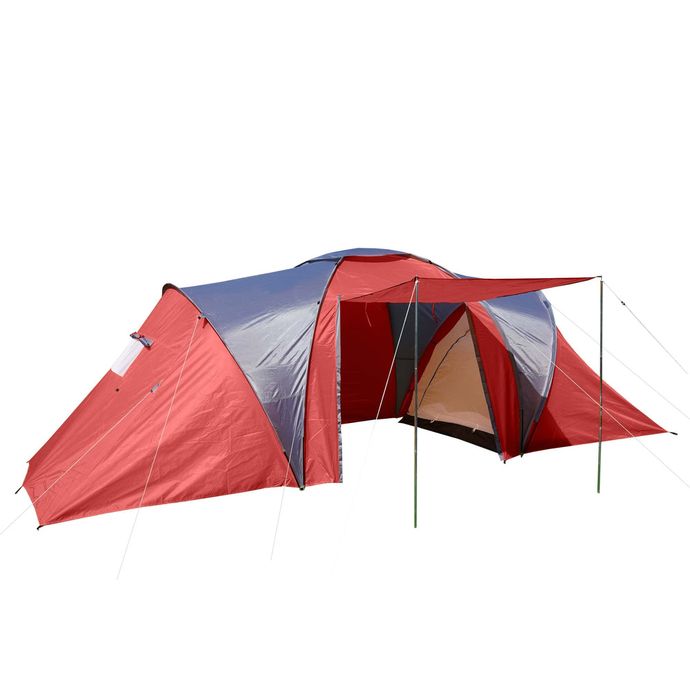 Campingzelt für 4 Personen, wasserdichtes Kuppelzelt rot