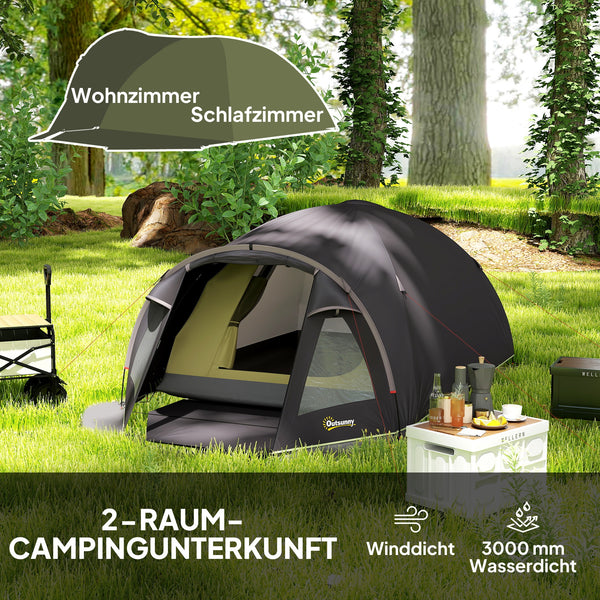 Campingzelt Tunnelzelt leicht mit UV Schutz und Vordach für 2 Personen